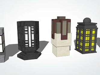 New Chinese lawn lamp 3d model