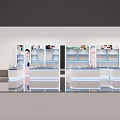 Modern Beauty Store Interior With Shelves And Display Counters 3d model