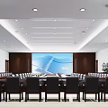 School Conference Room With Modern Setup And Large Screen 3d model
