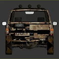 Camouflage Truck with Roof Rack Open Bed and Worn Off Road Style