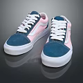 Classic Canvas Sneakers Blue Pink White Casual Stylish Low Top Design