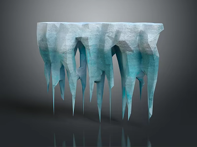 Garden Ornament With Icicle Shaped Blue White Frosted Texture For Outdoor Decoration 3d model