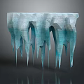 Garden Ornament With Icicle Shaped Blue White Frosted Texture For Outdoor Decoration