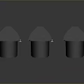 Three Black Traffic Lights With Modern Design And Reflective Lenses