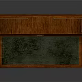 Traditional Wooden Desk With Green Writing Surface Ornate Carvings Metal Accents And Drawers