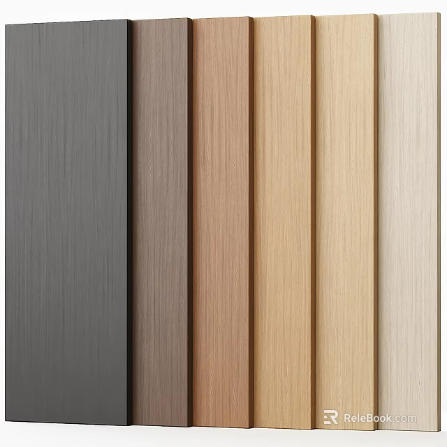 Various Colored Textured Wooden Panels With Natural Grain For Interior Design 3d model 