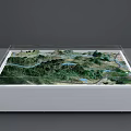 Commercial Topographic Model Display Equipment With Transparent Cover White Base And Mountain River Terrain