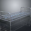 Double Bed with Railed Metal Frame and Simple Modern Bedroom Furniture Design