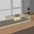 Modern Cream Bay Window Shutter Curtain Modern Bay Window Cushion Bay Window Cushion Bay Window Pillow 3d model