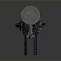 Mechanical Automatic Weapon With Multiple Barrels Circular Top Device And Metal Structure