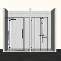 Modern Shower Head Design In Glass Enclosure With White Marble Walls