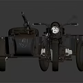 Vintage Motorcycle With Sidecar And Military Style Retro Equipment Details