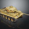 Military Tank Model In Sand Yellow With Number 21 Tracks And Cannon
