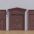 European-style double door 3d model