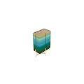 Colorful Layered Console Cabinet and Side Cabinet with Dragonfly Decorations Glass Doors and Metal Legs