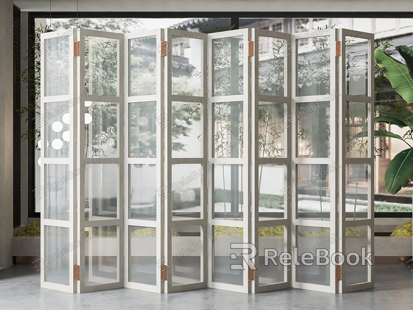 Glass folding door model