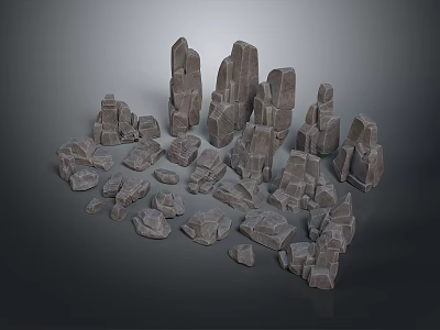 Natural Wood and Stone Materials in Various Shapes and Sizes for Construction Use 3d model