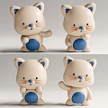 Cute White And Blue Cat Stuffed Doll With Adorable Different Poses Plush Toy
