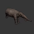 Realistic Gray Elephant 3D Model With Long Trunk Tusks And Detailed Skin Texture