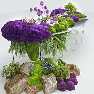 Indoor Installation Landscaping Stone Bryophyte Pile Moss Landscaping 3d model