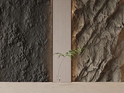 PU stone background wall 3d model