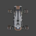CRL 13 Rugged Exploration Rover With Large Wheels Metallic Body And Orange Cockpit