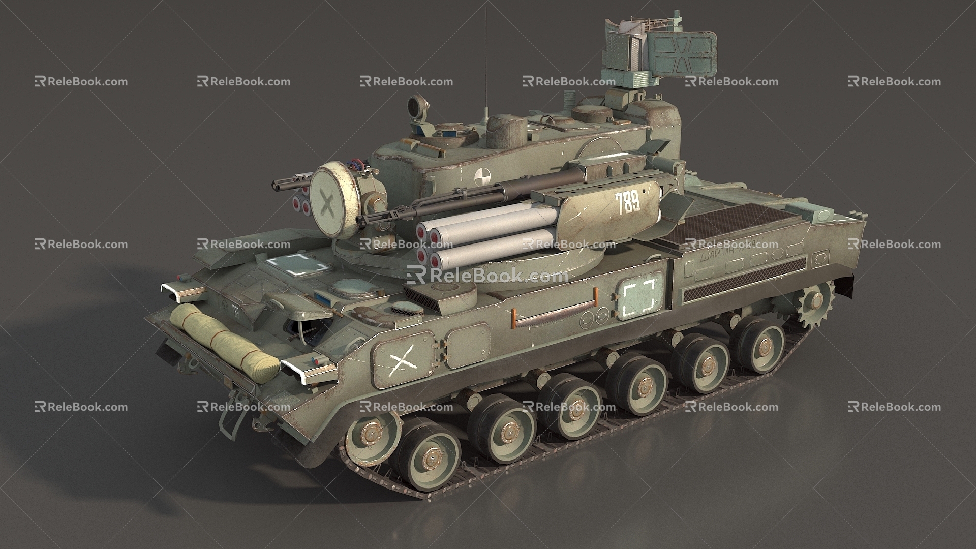 Tank Air Defense Vehicle Tunguska Air Defense Tank 2S6 Tunguska Air Defense Vehicle Main Battle Tank World War II Tank Super Realistic High Precision Video Class 3d model