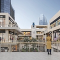 Appearance of modern commercial street shopping mall 3d model