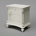 White Entryway Cabinet Side Cabinet With European Style Carved Details Drawer And Door