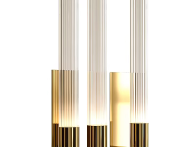 Modern Luxury Wall Sconce With Golden Metal Base And Striped Glass Shade 3d model