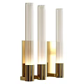 Modern Luxury Wall Sconce With Golden Metal Base And Striped Glass Shade