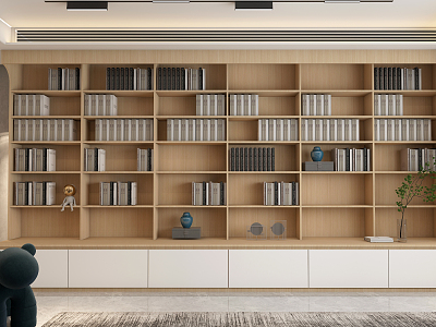 Modern bookcase background wall model