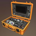 Orange Portable Hardware Tool Case With Control Knobs Buttons And Screen 3d model