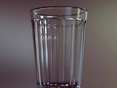 Transparent Ribbed Glass Cup Design Perfect For Daily Home Use 3d model