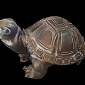 Aquatic Animal Turtle Sculpture With Detailed Shell Texture And Realistic Design