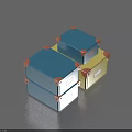 Colorful Storage Boxes For Home Organization With Blue Green Cases And Brown Corner Accents