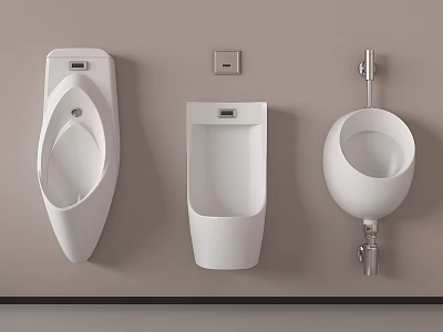 Modern Urinal Designs For Bathroom With Wall Mounted Installation And White Finish 3d model