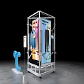 Shopping Mall Clothing Store Featuring Mannequin Wearing Blue Jacket And Display Stand With Letter Decor