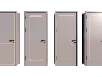 Modern swing door combination 3d model