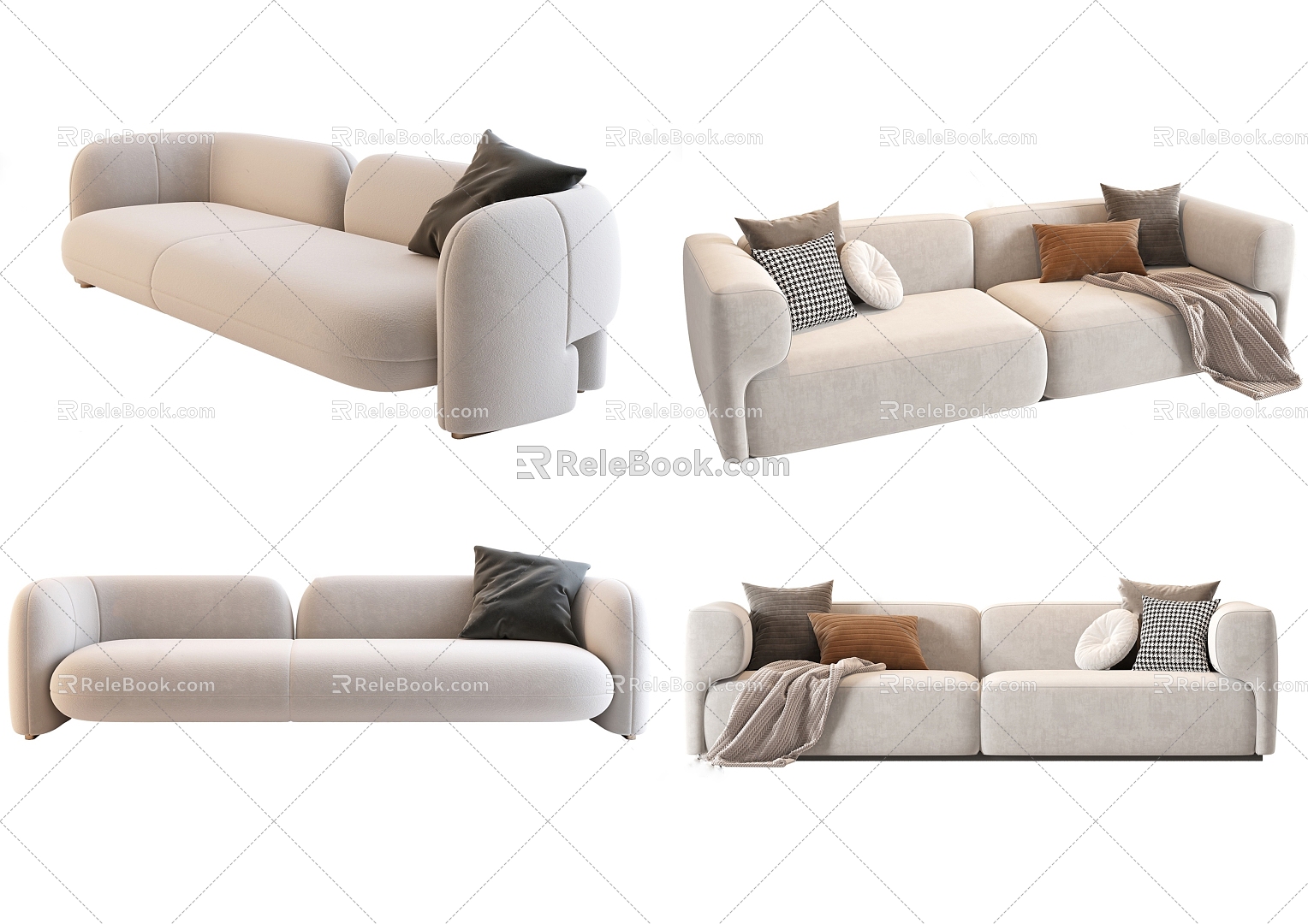 Modern double sofa 3d model