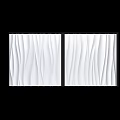 Pair of White Wall Panels With Wavy Texture And Modern Decorative Design