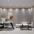 Modern Beauty Salon Interior With Curved Ceiling White Reception Desk Product Shelves And Salon Chairs