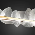 Modern Elegant Chandelier With Transparent Wave Shaped Glass And Gold Metal Frame