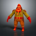 Muscular Game Fantasy Character With Red Braided Beard Green Tunic Brown Pants And Red Gloves
