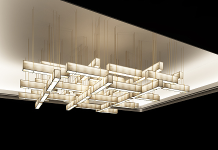 New Chinese shaped chandelier 3d model