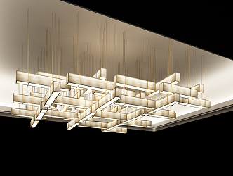 New Chinese shaped chandelier 3d model