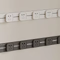 Wall Mounted Power Strips With Multiple Sockets White And Gray Design 3d model