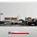 Modern Sofa Coffee Table Combination Sofa Coffee Table 3d model