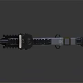 Futuristic Weapon Design With Tactical Rail Scope Red Stripes And Yellow Accents