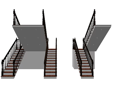 Jane European Stair Stair Combination 3d model Jane European Stair Stair Combination 3d model